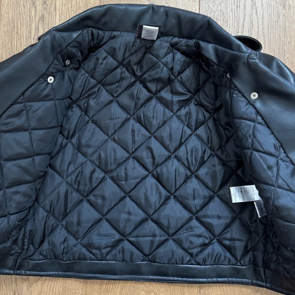 Harley Davidson Faux Leather Kids Motorcycle Jacket - Size 6 -  Black - EUC - Picture 6 of 10